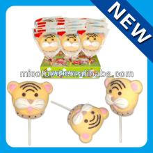 Cartoon Tiger Animal Shaped Marshmallow Lollipop candy