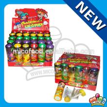 Popping candy sour lollipop with tattoo