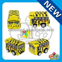 plastic mini bus toy cartoon yellow school bus toy candy