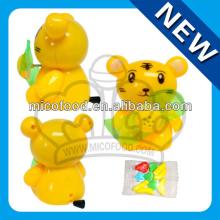 Little tiger animal fan plastic pull line fan toy candy