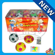 football toy candy with tattoo and small plastic toy