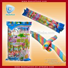 Long twist marshmallow with jelly filling center