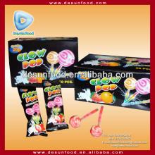 Glow pop fluorscent stick lollipop/lollipop candy