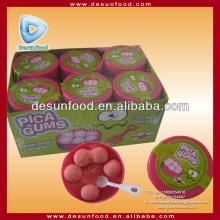 Bubble gum with sour powder