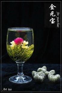 Beautiful  handmade   flower  tea,Golden Ingot,Blooming Tea
