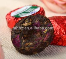 Rose flower blended pu erh tea