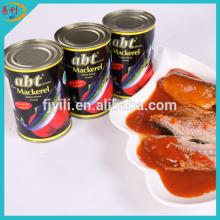 Top quality 155g canned mackerel with tomato sauce