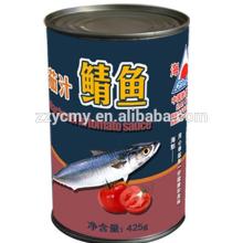 mackerel in tomato sauce in tin can