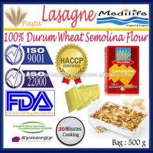 Best Tunisian Durum Wheat Semolina Flour,Lasagne Macaroni,High Quality Pasta Macaroni Lasagne, 500 g