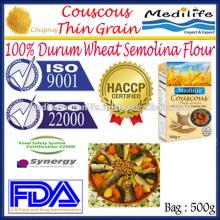 100% High Quality Durum Wheat Semolina Flour ,Tunisian Thin Grain Couscous,Couscous Thin Bag 500 g
