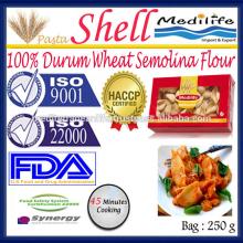 Tunisian Durum Wheat Shell Pasta,100% High Quality Shell Pasta Macaroni, Shell Pasta 250g Bag