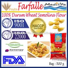 Durum Wheat Semolina Flour,Farfalle,Pasta Macaroni Farfalle, Bag 500 g