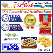 High Quality Durum Wheat Semolina Flour,Farfalle Bag 500 g,Pasta Macaroni Farfalle
