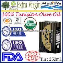 High Quality Tunisian Olive Oil,Pure Olive Oil,100% Organic Extra Virgin Olive Oil  Metal lic  Tin  250