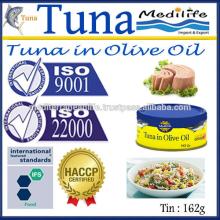 Tuna Olive Oil, Tuna in Olive Oil Tin, 100% High Quality of Tuna, Fresh Tuna in Olive Oil, 162 g