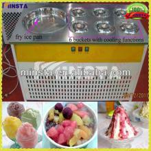 single pan double pan and refrigeration buckets  fruit ,milk fried ice cream machine| flat pan fried i