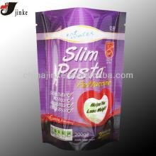 shinny printed  stand   up   plastic   pouch   bag  with oval window