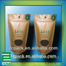matte finish printing plastic tea bags & kraft stand up zip pouch/Brown kraft paper bags & Dried foo