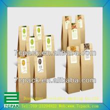 cocoa powder bag/kraft paper food powder bag/heat seal kraft paper packaging bag