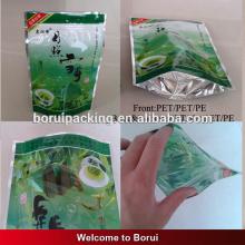 Chinese artistic stand up plastic biodegradable high quality pyramid heat seal empty nylon mesh tria