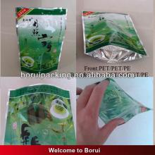 plastic VMPET tea pouch with window and ziplock,stand up tea bag