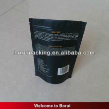plastic matt empty tea bag with zipper,dried food packaging bag