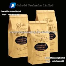 7.15oz/203g Kraft paper dark chocolate packing bag with window/Chocolate kraft packaging bag with ro
