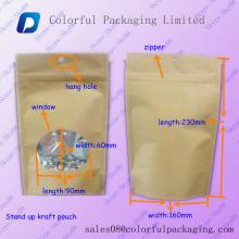stand up  foil  lined kraft  paper  tea bag with zipper