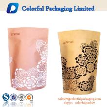 Kraft Paper Lined Foil Standing Zipper Tea Bag