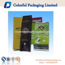 Side gusset valve bag/stand up coffee bag with valve, zip tea bag