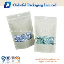 Stand Up Kraft Paper Coffee / Tea Bags with Ziplock and Window
