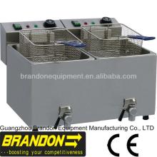 Electrical Counter Top Fryer with drain valve for chips potato and Chiken(Counter top, CE approved)