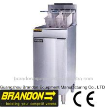 stainless steel gas fryer with two baskets for fast food chips chicken nugget
