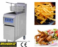CE approved Upright deep fat gas fryer cumputer control french fries chiken