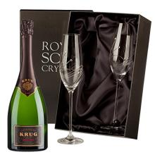 Krug Vintage Champagne with Swarovski Crystal Flutes 75cl