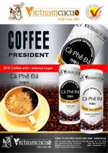 Coffee RTD with sugar in slim can