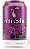 Refreshe Soft Drinks - Grape - 9 Flavors - Cola, Mountain Breeze, Lemon Lime, Root Beer, Orange, Gra