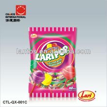 18g fruity flavor filled bubble gum round lollipop