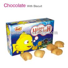 50G FISH SHAPE CHOCOLATE CENTER FILLING BISCUIT