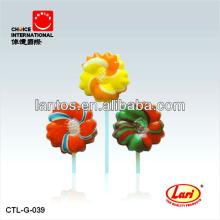 LARI BRAND 15g flowers shape swirl lollipop candy