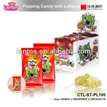 LANTOS BRAND 10G STRAWBERRY  POPPING   CANDY  WITH  LOLLIPOP 