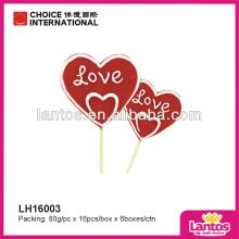 LANTOS BRAND 80G HEART SHAPE HARD COLORFUL LOLLIPOP CANDY