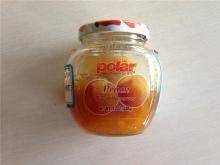 canned glass jar peach jam/ peach syrup with pulp