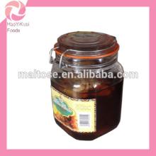 hot sell buckwheat honey in comb packed in glass bottle