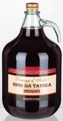 ITALIAN RED WINE GLASS BOTTLE OF 5 LITRES