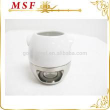 egg shaped stainless steel and ceramic chocolate fondue maker