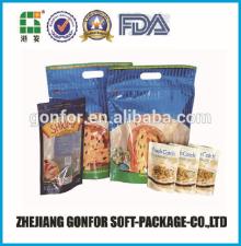 Printed custom ziplock bag with clear window for food packing