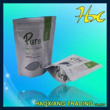 zipped stand up aluminum foil green tea bag wholesale