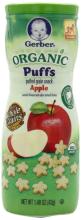 Gerber Organic Puffs Cereal Snack Apple 1.48 Ounce (Pack of 6)