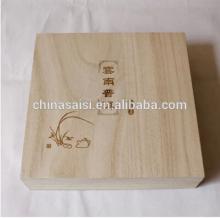 rectangle unfinished  wooden   gift   box  for red wine or tea